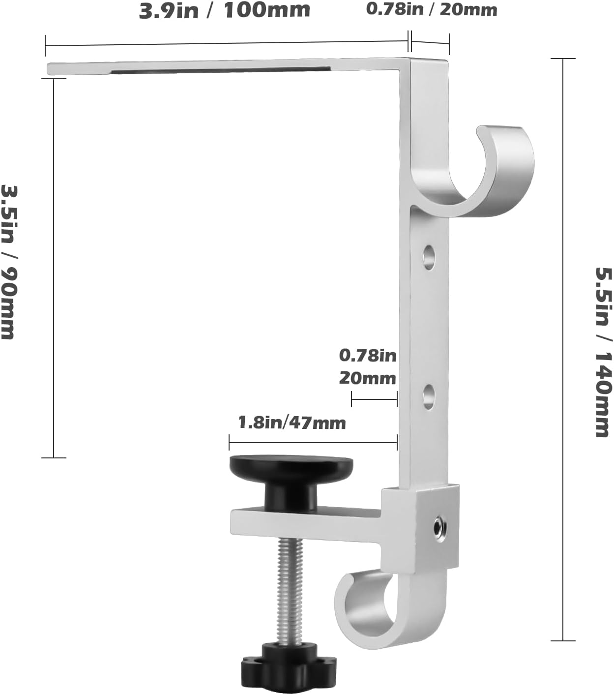 Stocking Hangers for Mantel,4 Pcs 2 in 1 Adjustable Fireplace Christmas Stocking Holder,No-Drill, Easy to Install Garland Hanger for Christmas Decorations,Fits 0.1”-3.5”Mantles (Silver, 4)